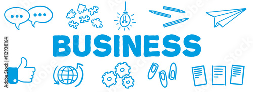 Stick Figure Series Banner Blue / Business