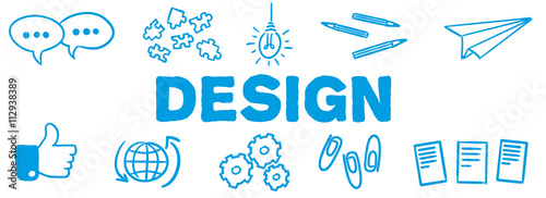 Stick Figure Series Banner Blue / Design