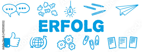 Stick Figure Series Banner Blue / Erfolg