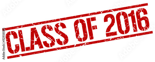 class of 2016 red grunge square vintage rubber stamp