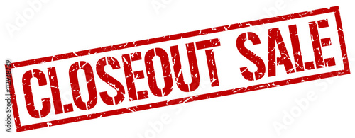 closeout sale red grunge square vintage rubber stamp