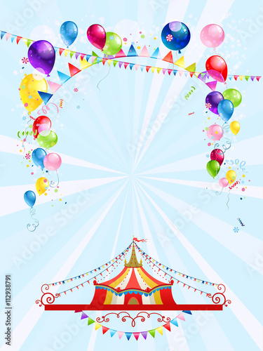 Circus poster with balloons