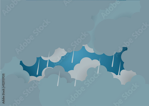 cloud with raining sky background vector