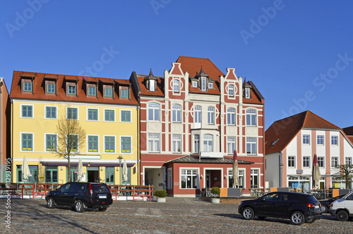 Häuser am Markt in Bergen, Rügen