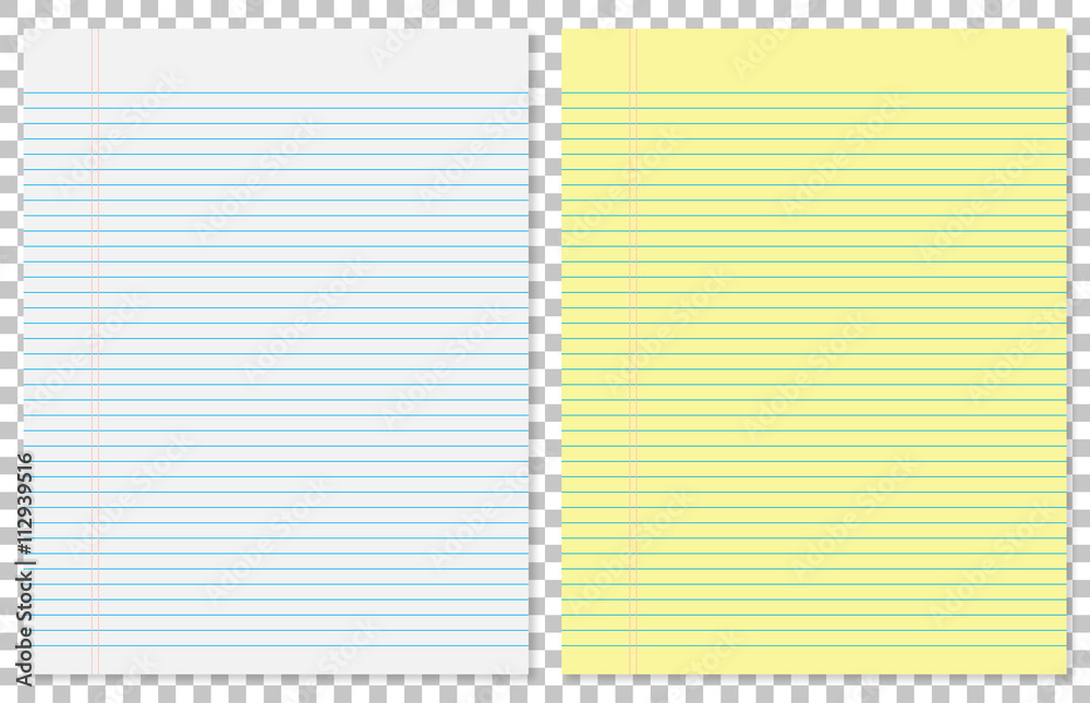 Paper leaves yellow and white in line on isolated background Paper leaves yellow and white in line on isolated background