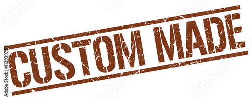custom made brown grunge square vintage rubber stamp