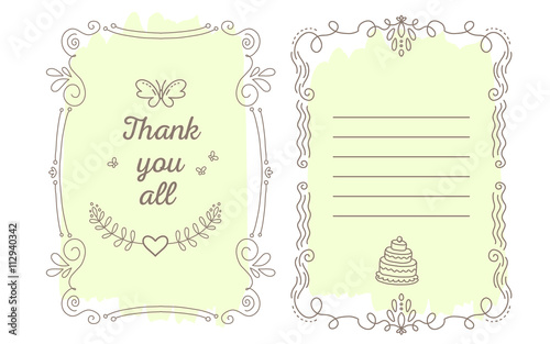 Vector template of greeting card with lace frame, wish inscripti © klaiority