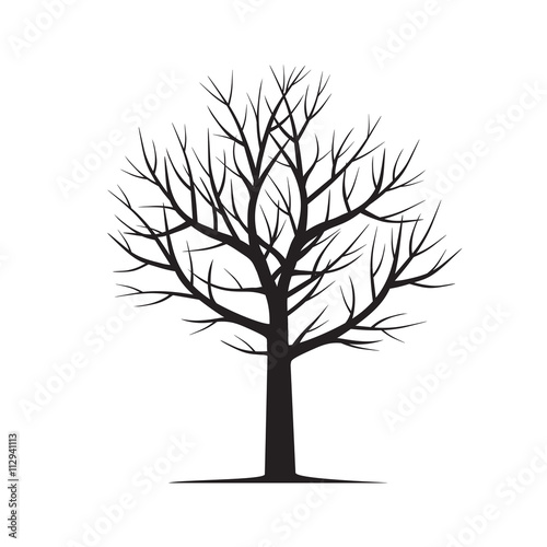 Shape of black Tree. Vector Illustration.