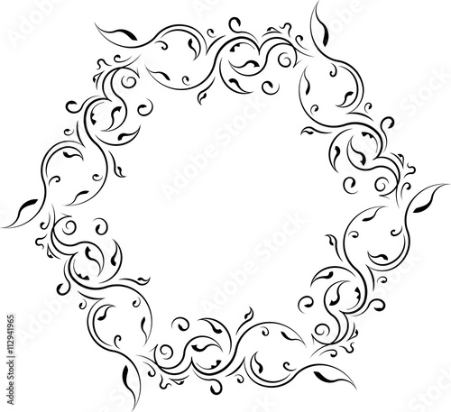 Unusual lace floral frame, decorative element with empty place for your text. Vector illustration.