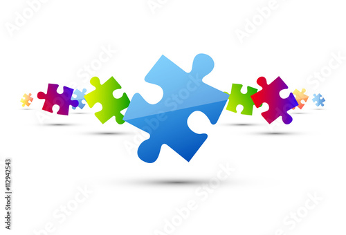 puzzle, elementi, colori, collaborazione