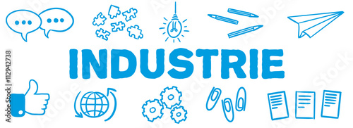 Stick Figure Series Banner Blue / Industrie