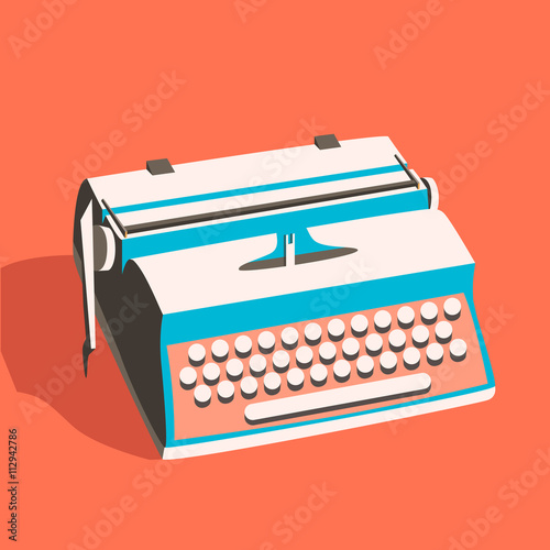 Vintage typewriter. Vector illustration. Isolated background
