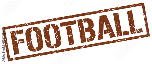 football brown grunge square vintage rubber stamp
