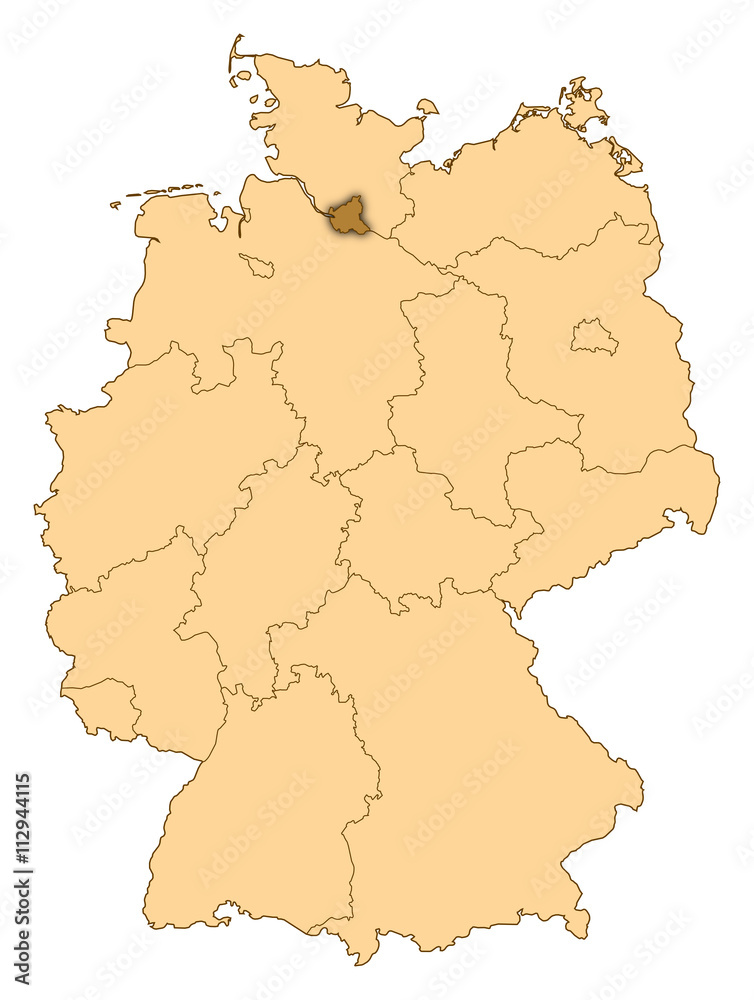 Fototapeta premium Map - Germany, Hamburg