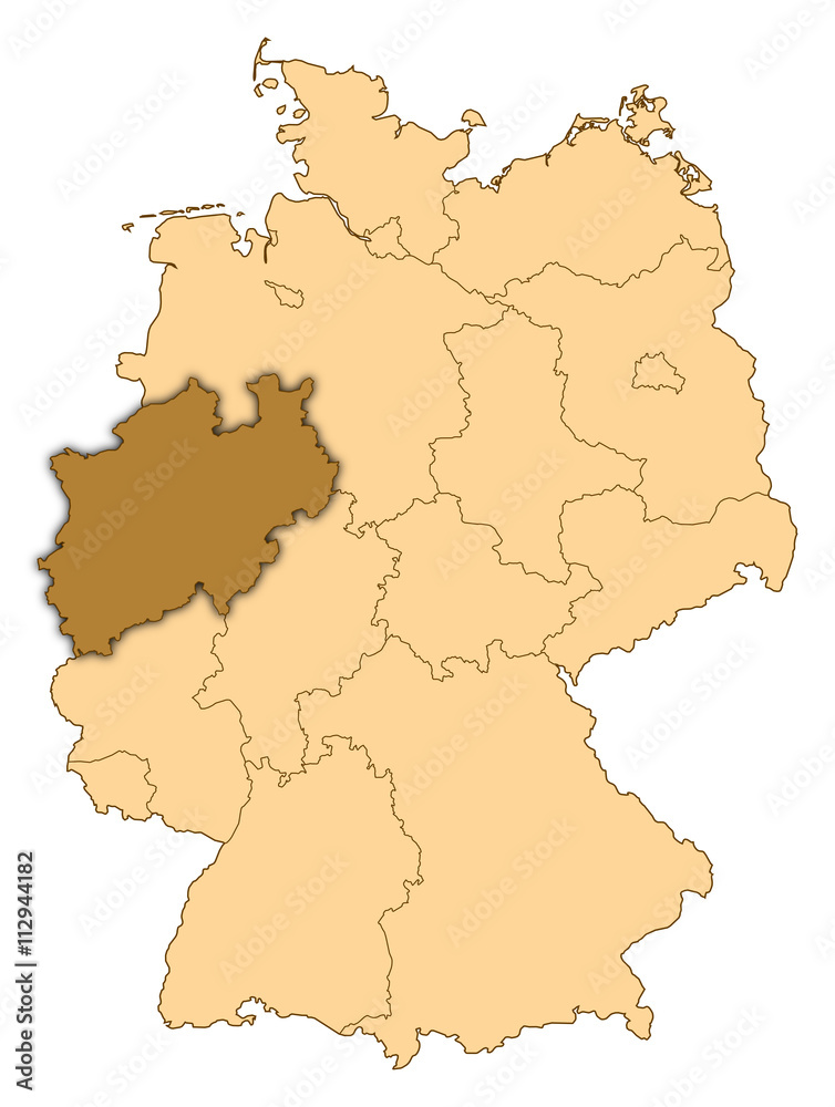 Map - Germany, North Rhine-Westphalia