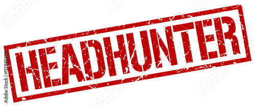 headhunter red grunge square vintage rubber stamp