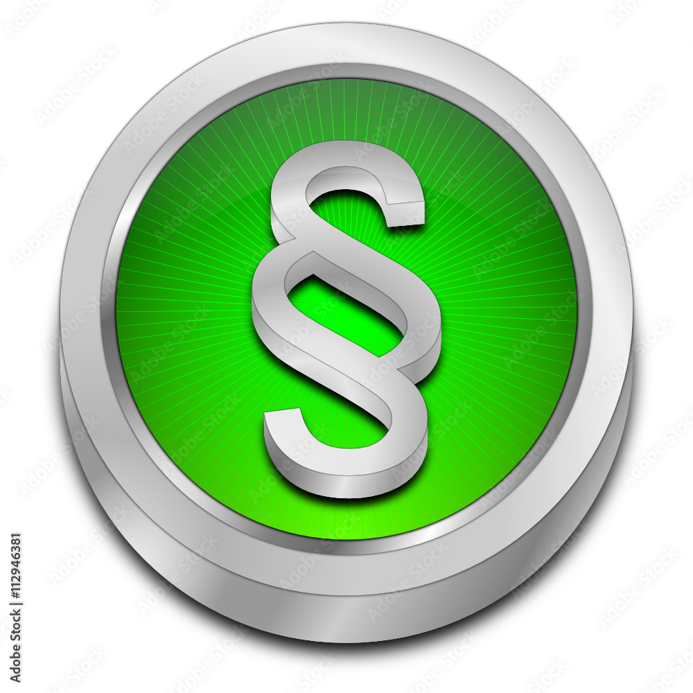Law paragraph button - 3D illustration Law paragraph button - 3D illustration
