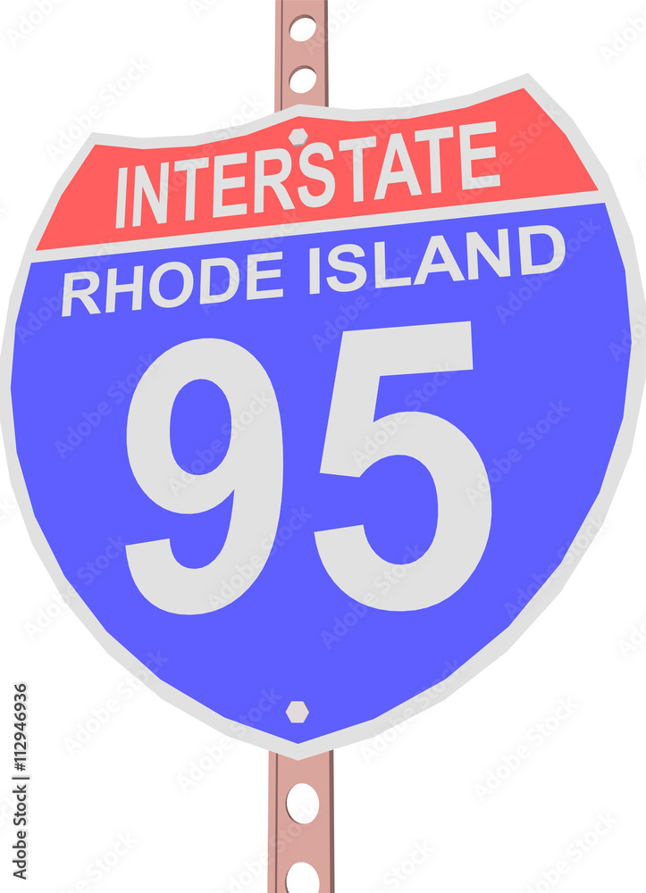 Interstate highway 95 road sign in Rhode Island Interstate highway 95 road sign in Rhode Island