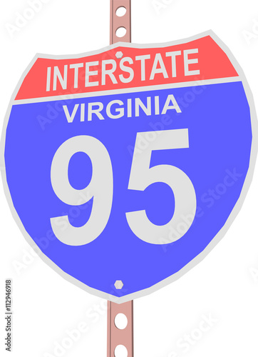 Interstate highway 95 road sign in Virginia