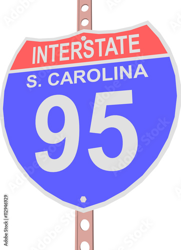 Interstate highway 95 road sign in South Carolina