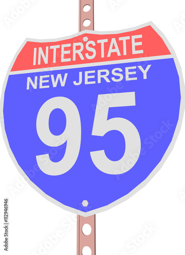 Interstate highway 95 road sign in New Jersey
