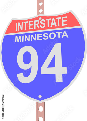 Interstate highway 94 road sign in Minnesota