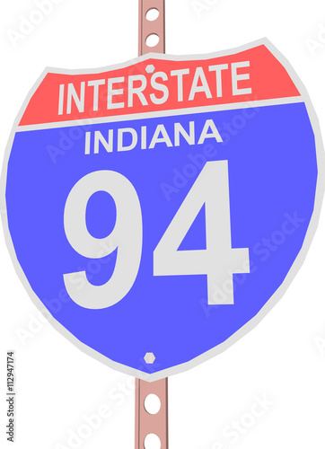 Interstate highway 94 road sign in Indiana