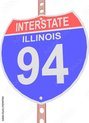 Interstate highway 94 road sign in Illinois photo