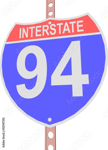 Interstate highway 94 road sign in photo