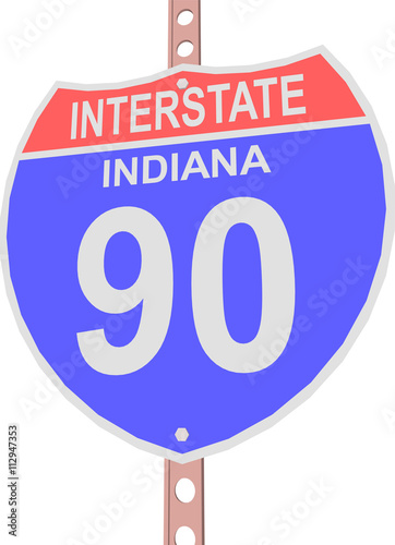 Interstate highway 90 road sign in Indiana