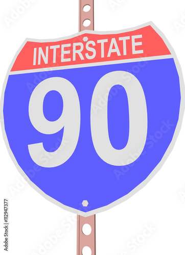 Interstate highway 90 road sign in