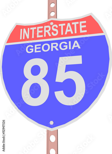 Interstate highway 85 road sign in Georgia