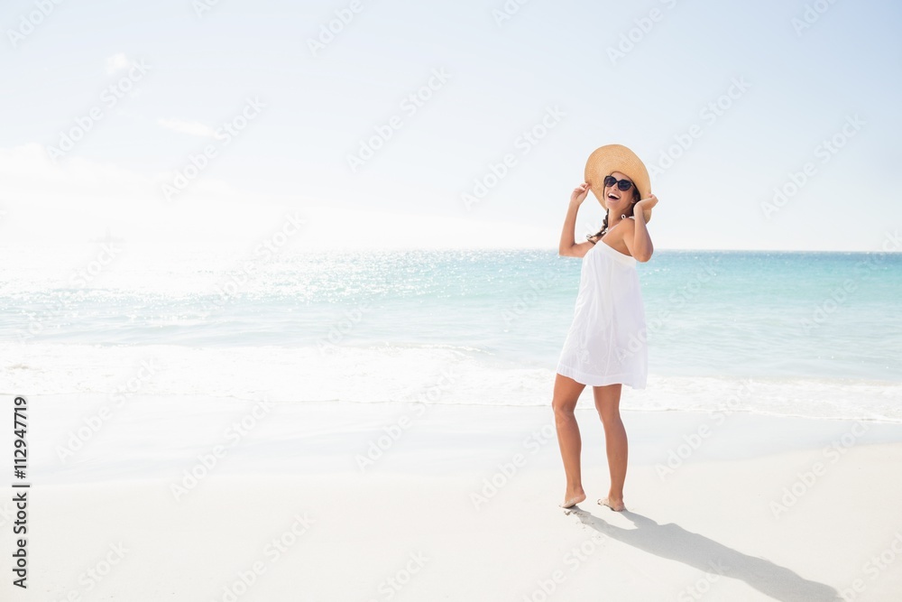 Portrait of smiling woman on the beach Portrait of smiling woman on the beach
