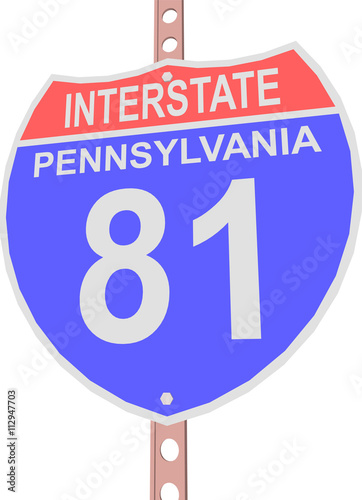 Interstate highway 81 road sign in Pennsylvania