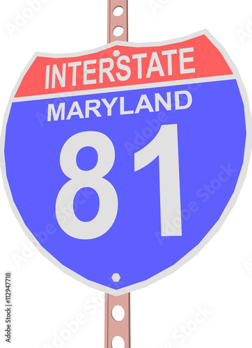 Interstate highway 81 road sign in Maryland