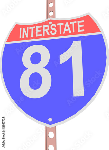 Interstate highway 81 road sign in