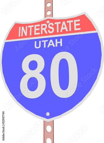 Interstate highway 80 road sign in Utah
