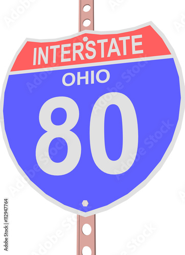 Interstate highway 80 road sign in Ohio