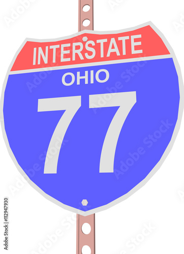 Interstate highway 77 road sign in Ohio