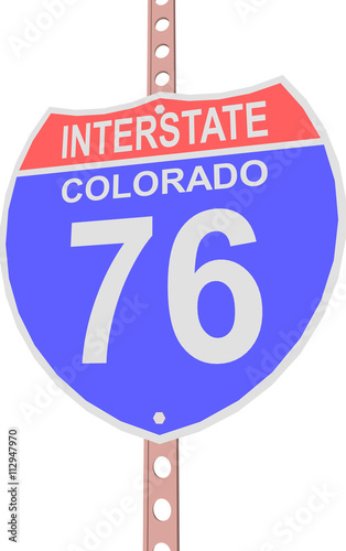Interstate highway 76  road sign in Colorado