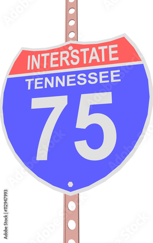 Interstate highway 75 road sign in Tennessee