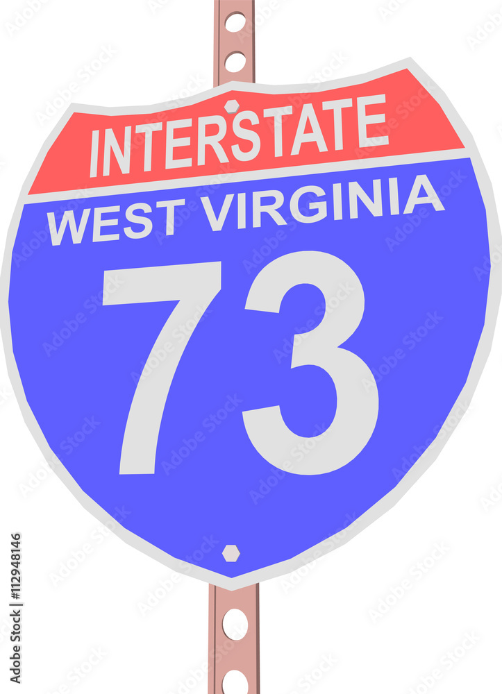 Interstate highway 73 road sign in West Virginia Interstate highway 73 road sign in West Virginia