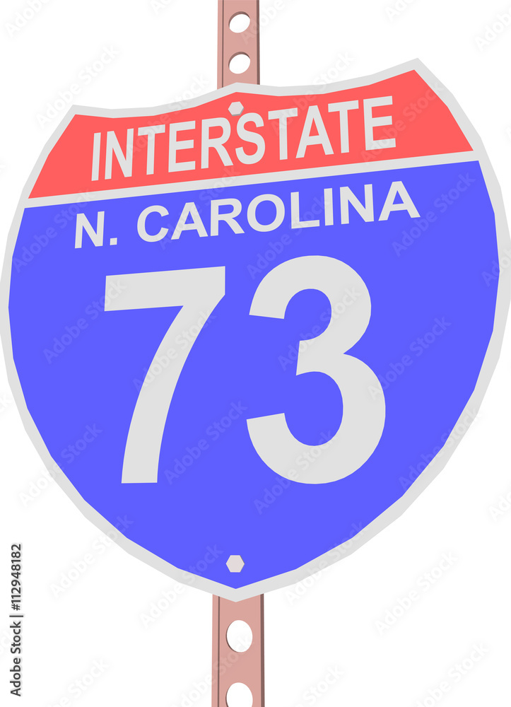 Interstate highway 73 road sign in North Carolina Interstate highway 73 road sign in North Carolina