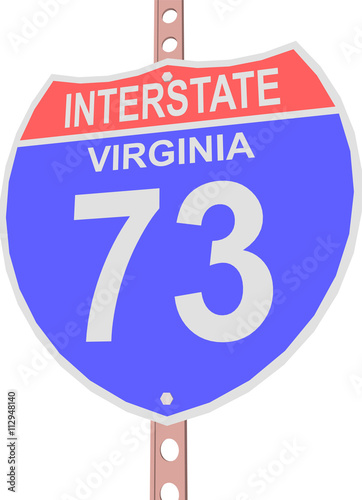 Interstate highway 73 road sign in Virginia