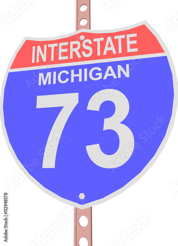 Interstate highway 73 road sign in Michigan