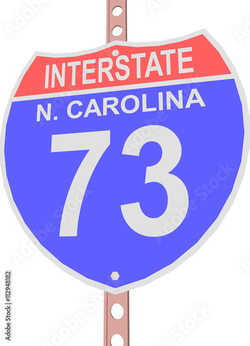 Interstate highway 73 road sign in North Carolina