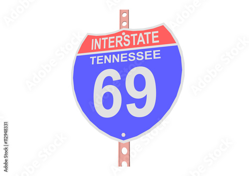 Interstate highway 69 road sign in Tennessee