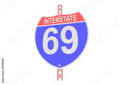 Interstate highway 69 road sign in
