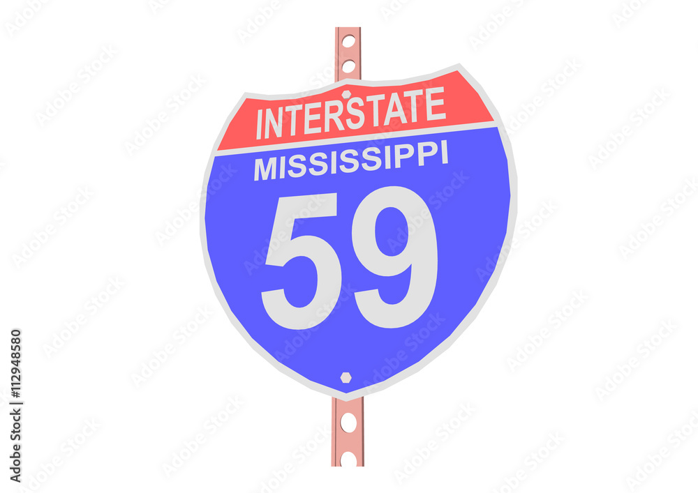 Interstate highway 59 road sign in Mississippi Interstate highway 59 road sign in Mississippi