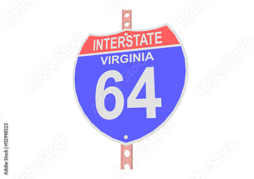 Interstate highway 64 road sign in Virginia